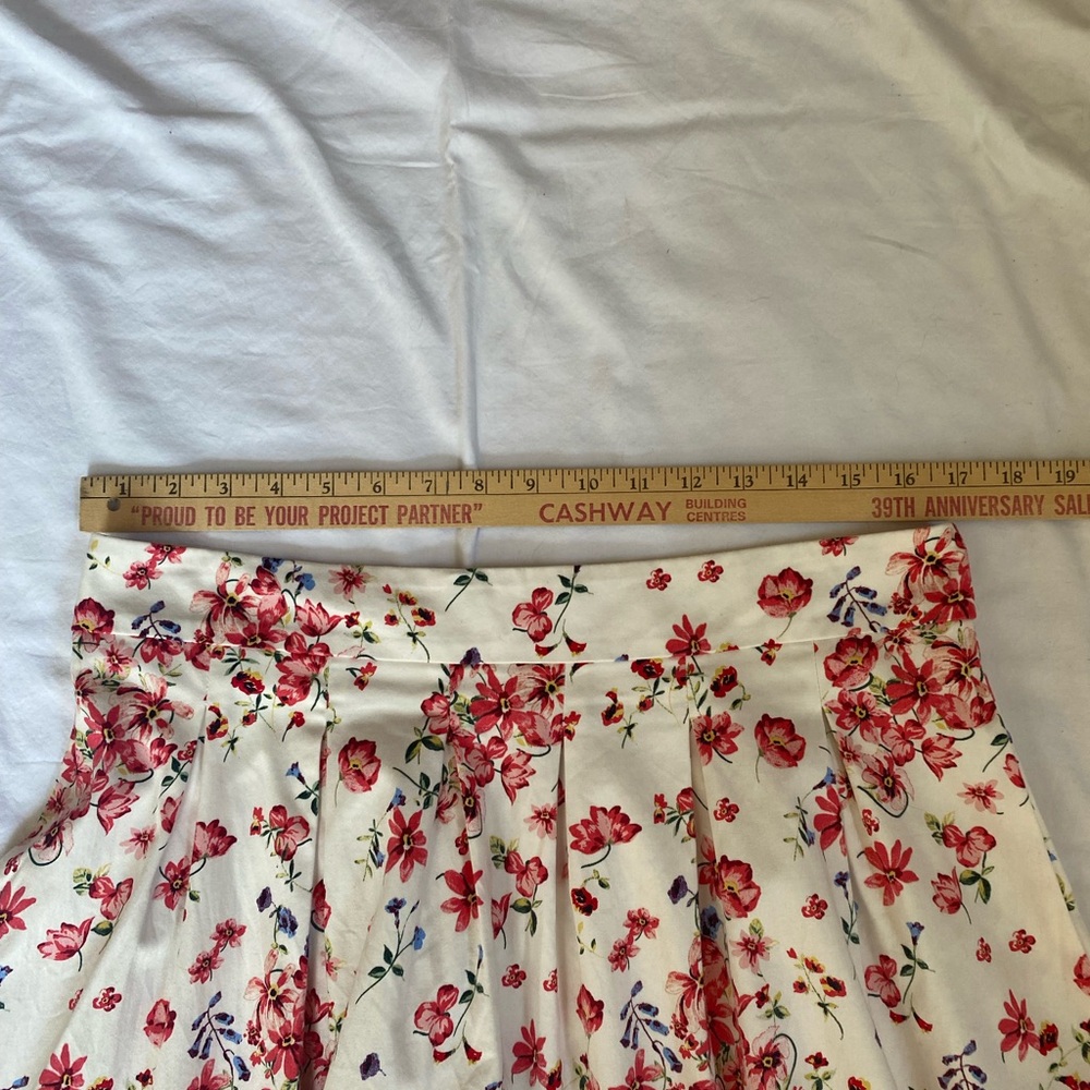 Women's Pleated Floral Cottagecore Fit And Flare Cotton Blend Skirt 12 Romantic - Picture 13 of 16